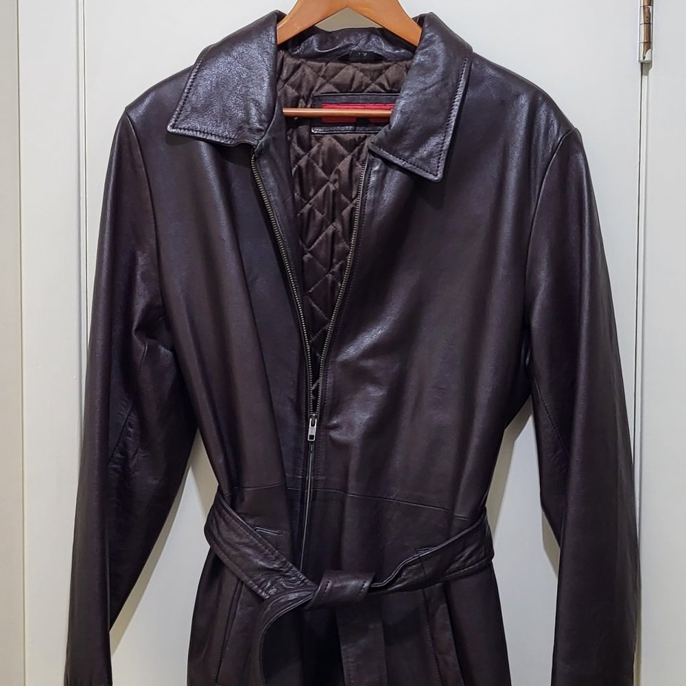 Women's Brown Leather Coat